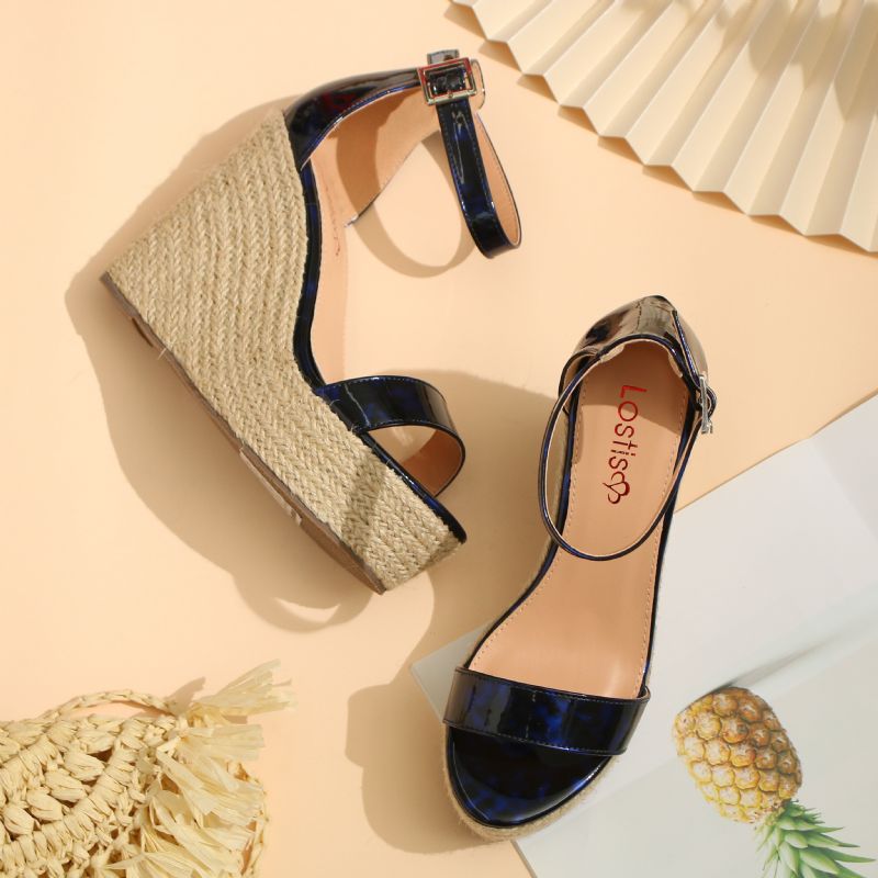 Dames Espadrille Plateausandalen Met Luipaardprint